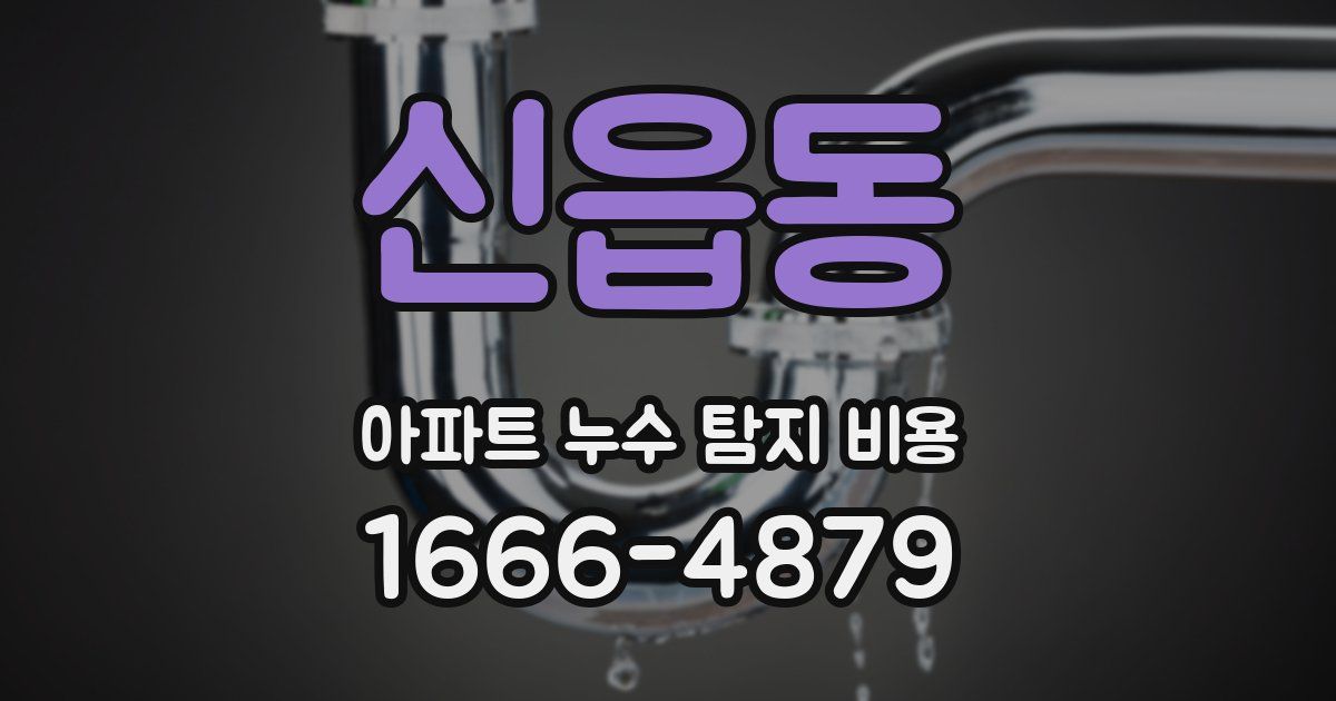 신읍동 아파트 누수 탐지 비용