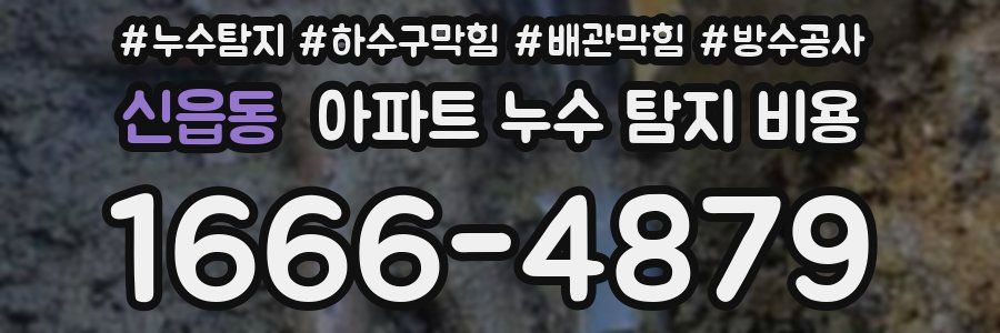 신읍동 아파트 누수 탐지 비용