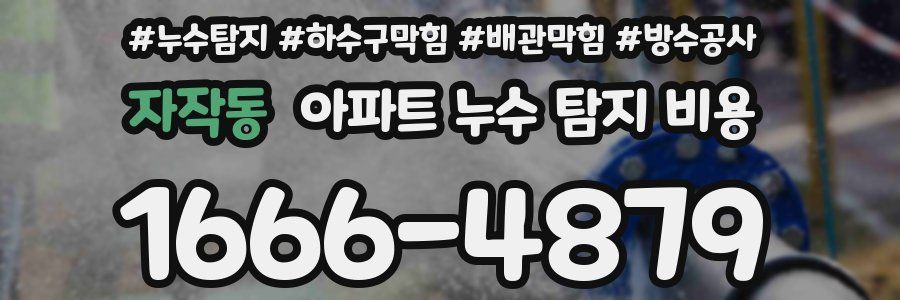 자작동 아파트 누수 탐지 비용