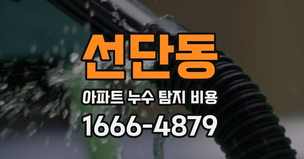 선단동 아파트 누수 탐지 비용