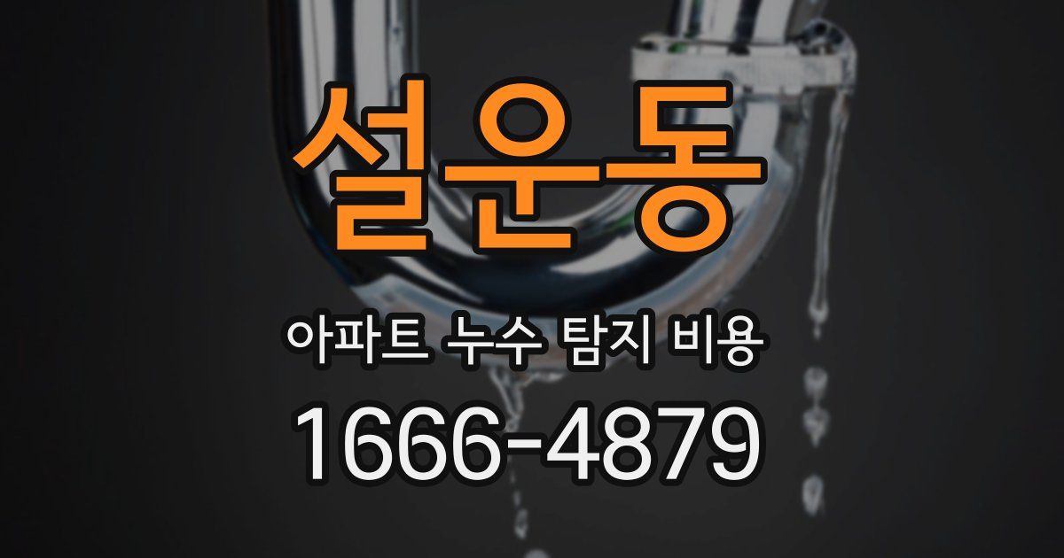 설운동 아파트 누수 탐지 비용