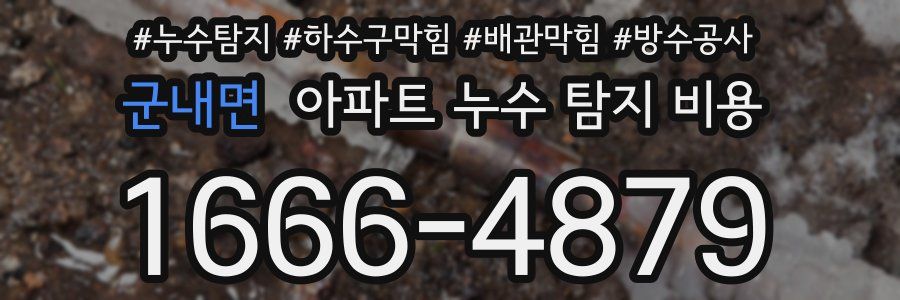 군내면 아파트 누수 탐지 비용