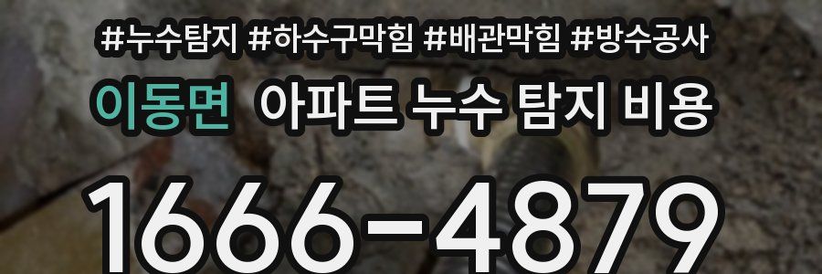 이동면 아파트 누수 탐지 비용