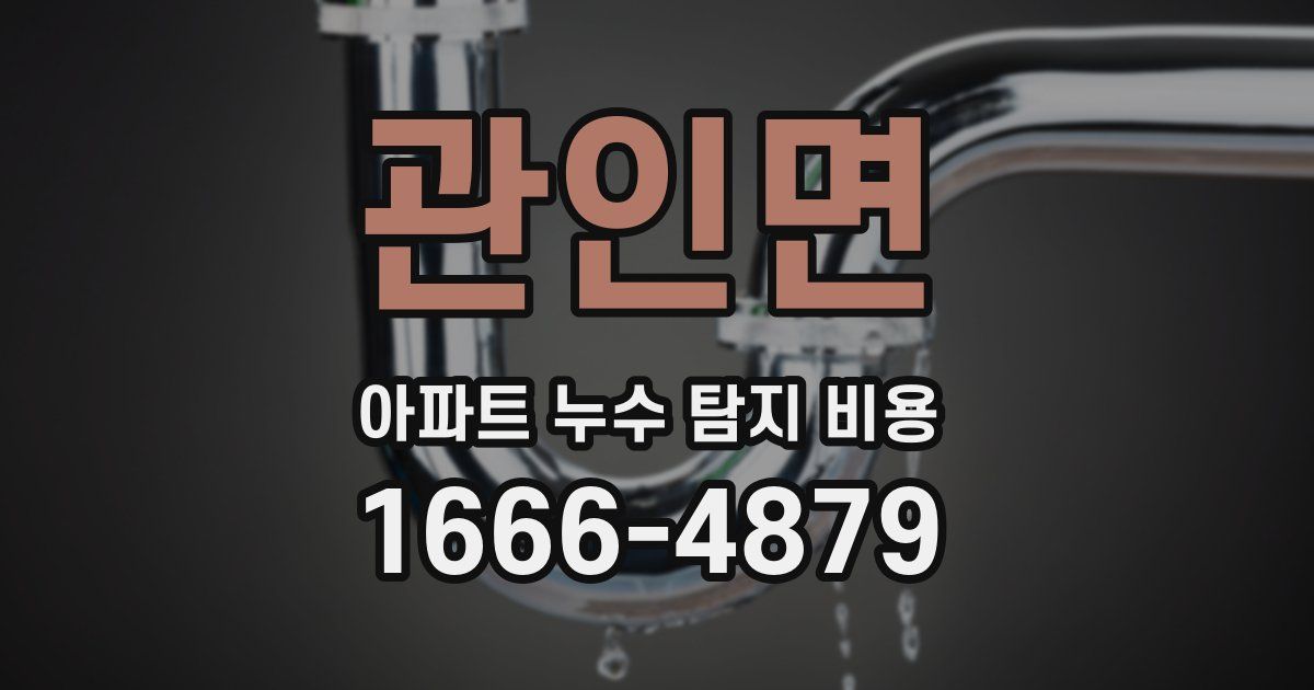 관인면 아파트 누수 탐지 비용