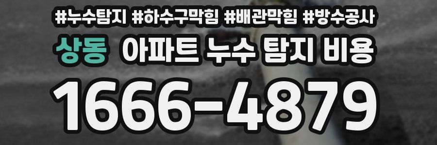 상동 아파트 누수 탐지 비용