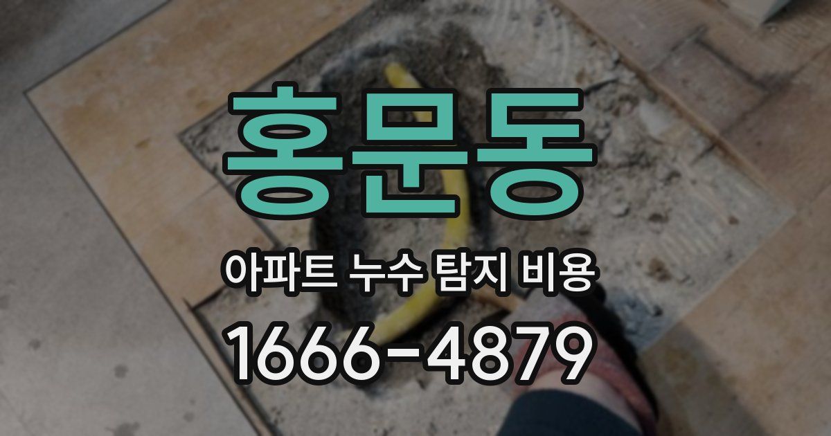 홍문동 아파트 누수 탐지 비용