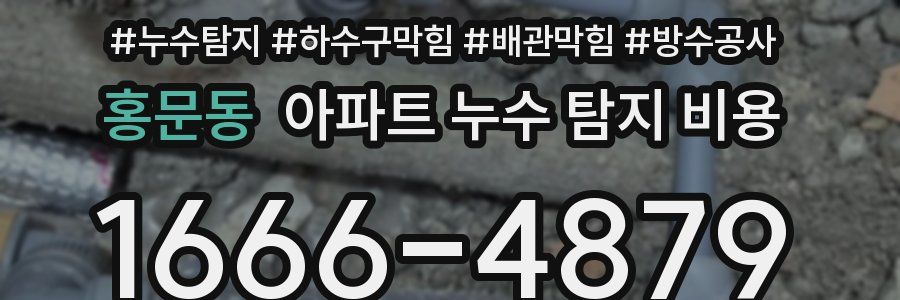 홍문동 아파트 누수 탐지 비용
