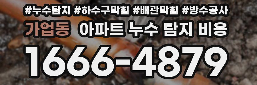 가업동 아파트 누수 탐지 비용