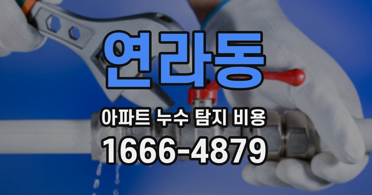 연라동 아파트 누수 탐지 비용