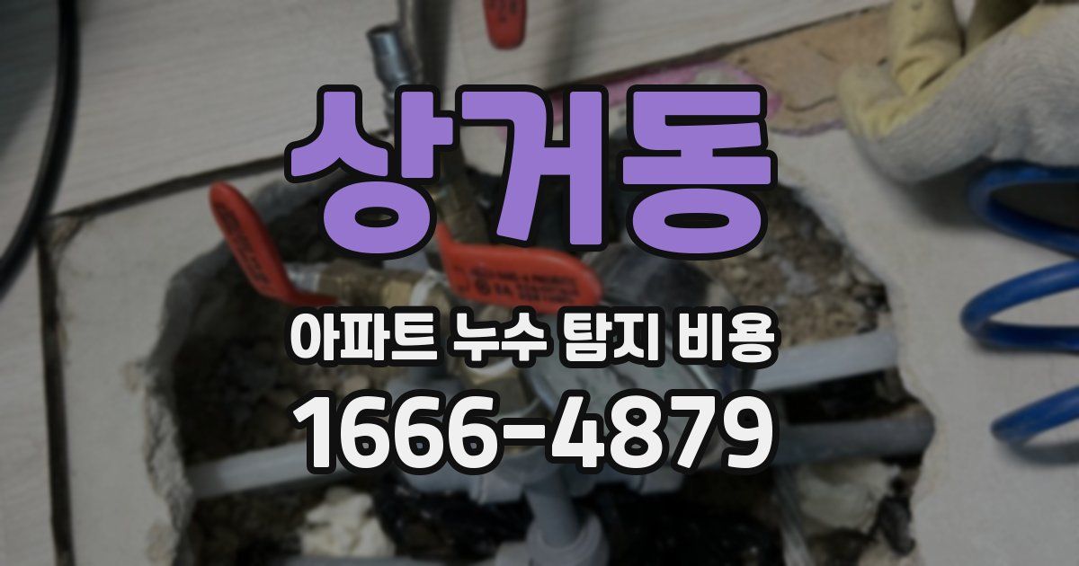 상거동 아파트 누수 탐지 비용