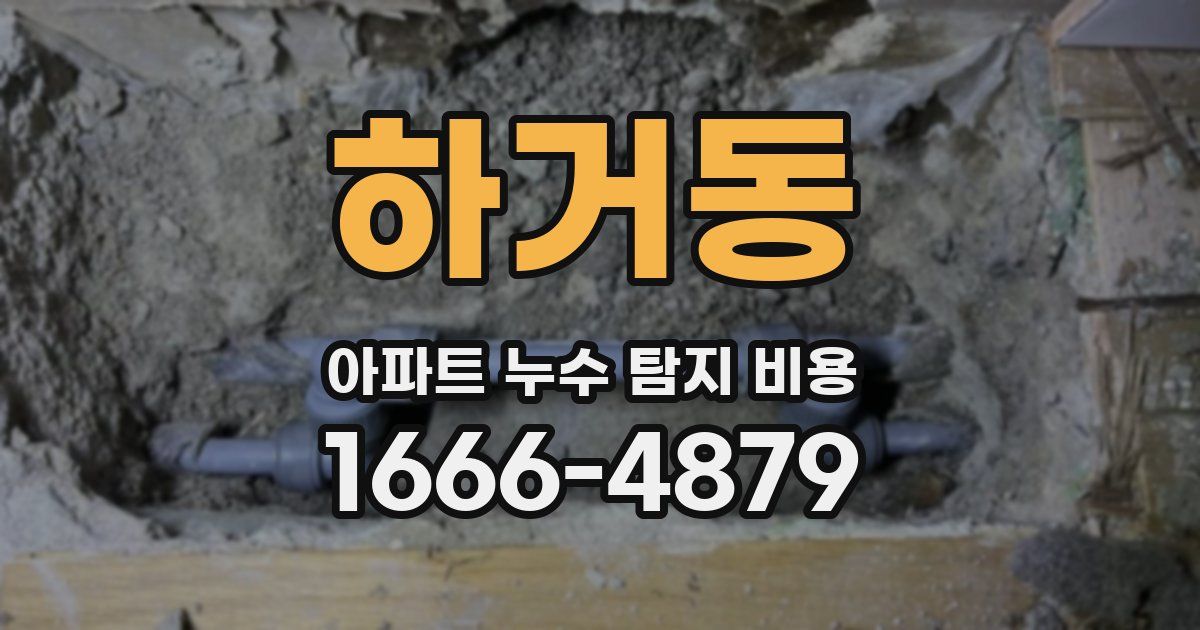 하거동 아파트 누수 탐지 비용