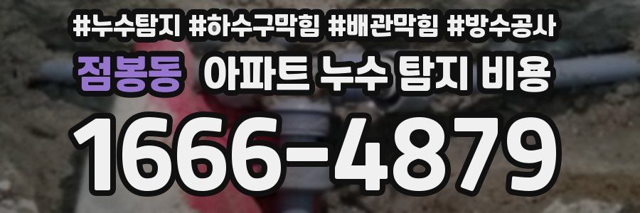 점봉동 아파트 누수 탐지 비용