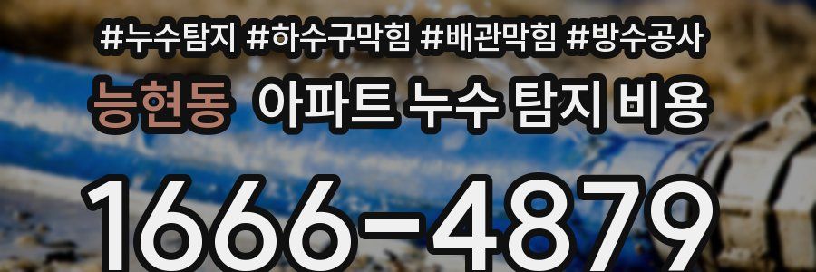 능현동 아파트 누수 탐지 비용