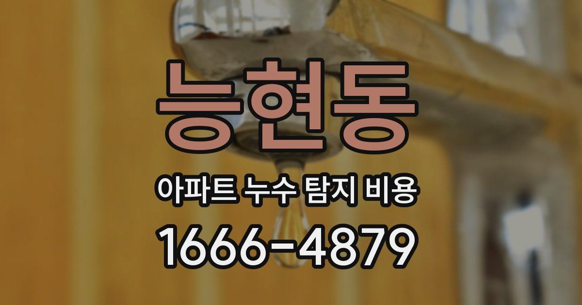 능현동 아파트 누수 탐지 비용