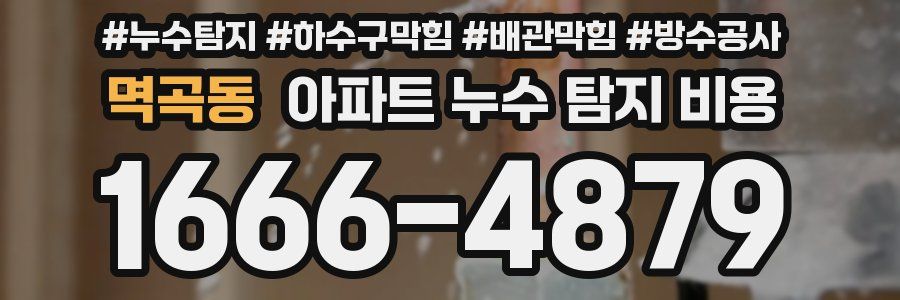 멱곡동 아파트 누수 탐지 비용