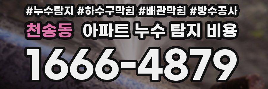 천송동 아파트 누수 탐지 비용