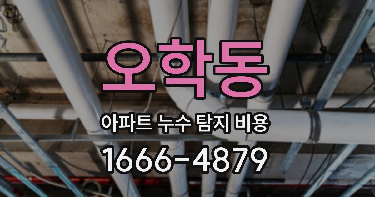 오학동 아파트 누수 탐지 비용
