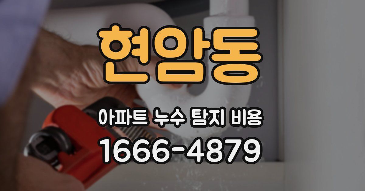 현암동 아파트 누수 탐지 비용