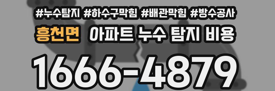 흥천면 아파트 누수 탐지 비용