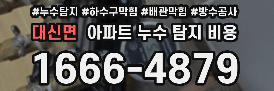대신면 아파트 누수 탐지 비용