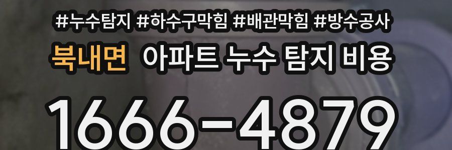 북내면 아파트 누수 탐지 비용