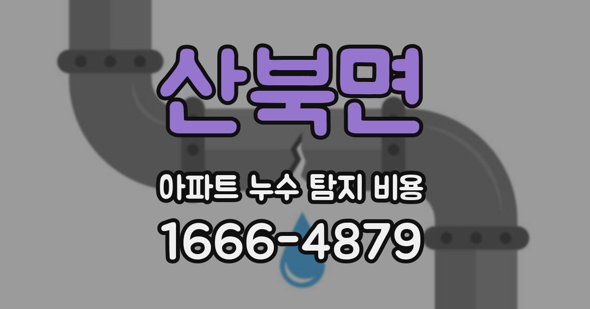 산북면 아파트 누수 탐지 비용