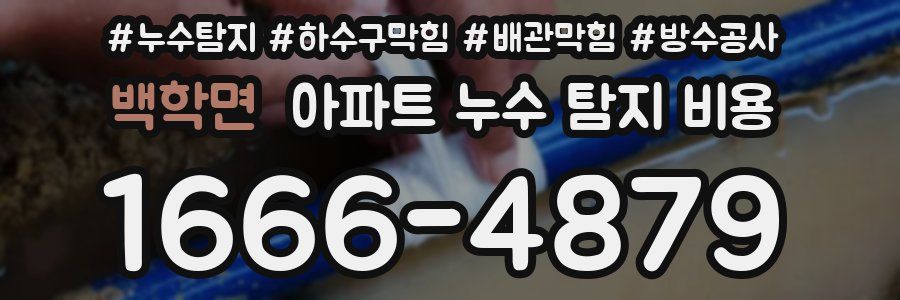 백학면 아파트 누수 탐지 비용
