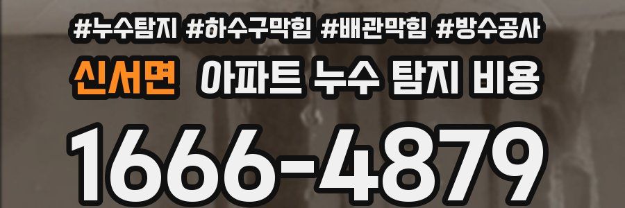 신서면 아파트 누수 탐지 비용