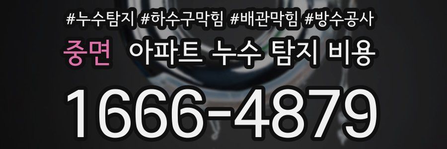 중면 아파트 누수 탐지 비용