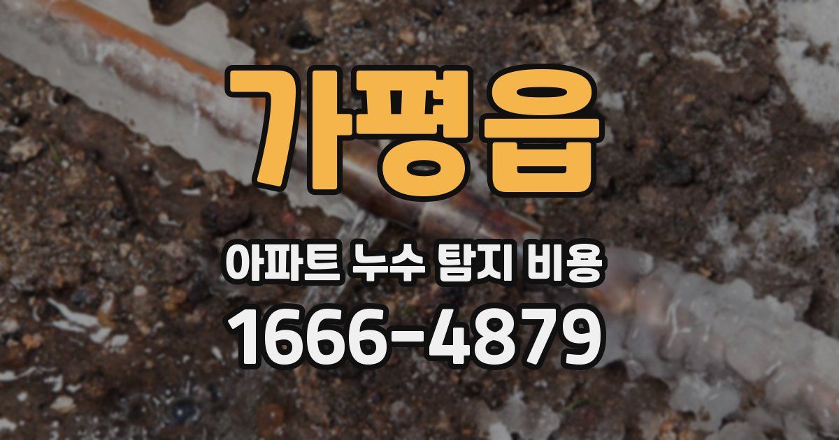 가평읍 아파트 누수 탐지 비용