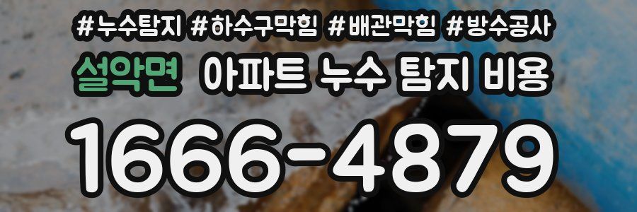 설악면 아파트 누수 탐지 비용