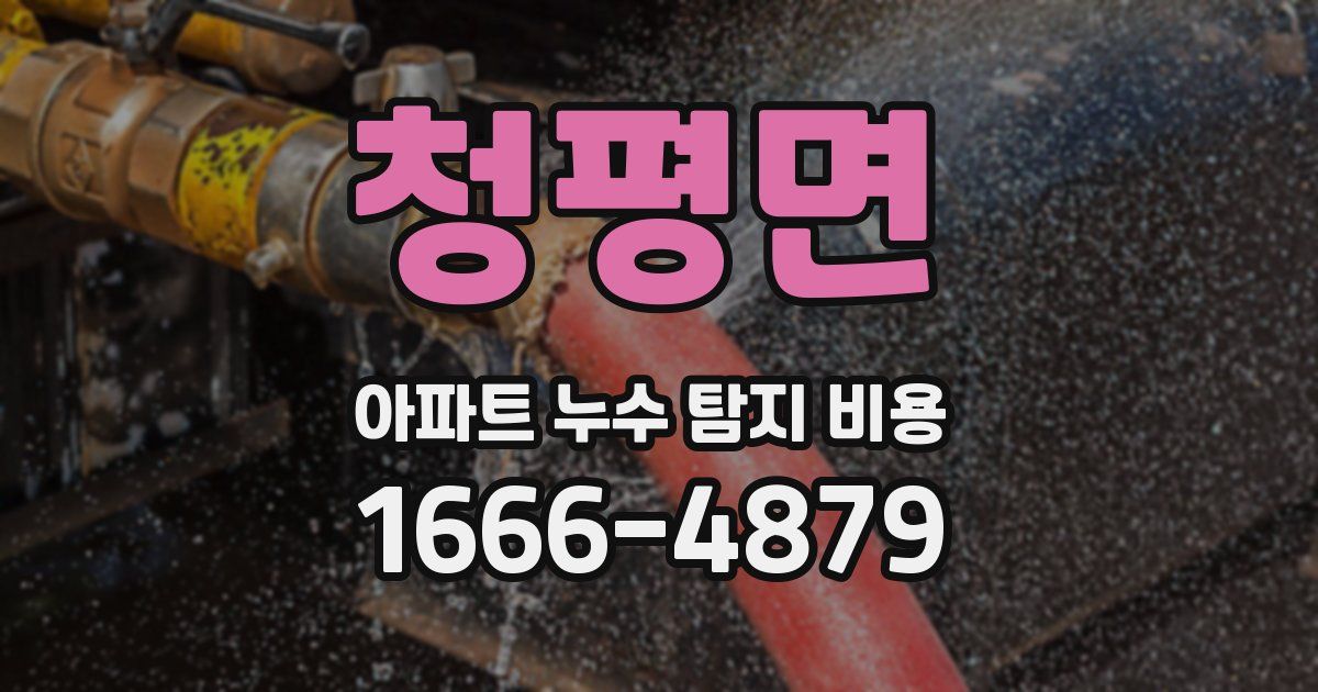 청평면 아파트 누수 탐지 비용