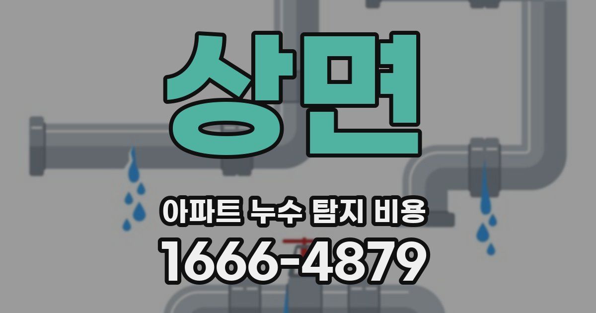 상면 아파트 누수 탐지 비용