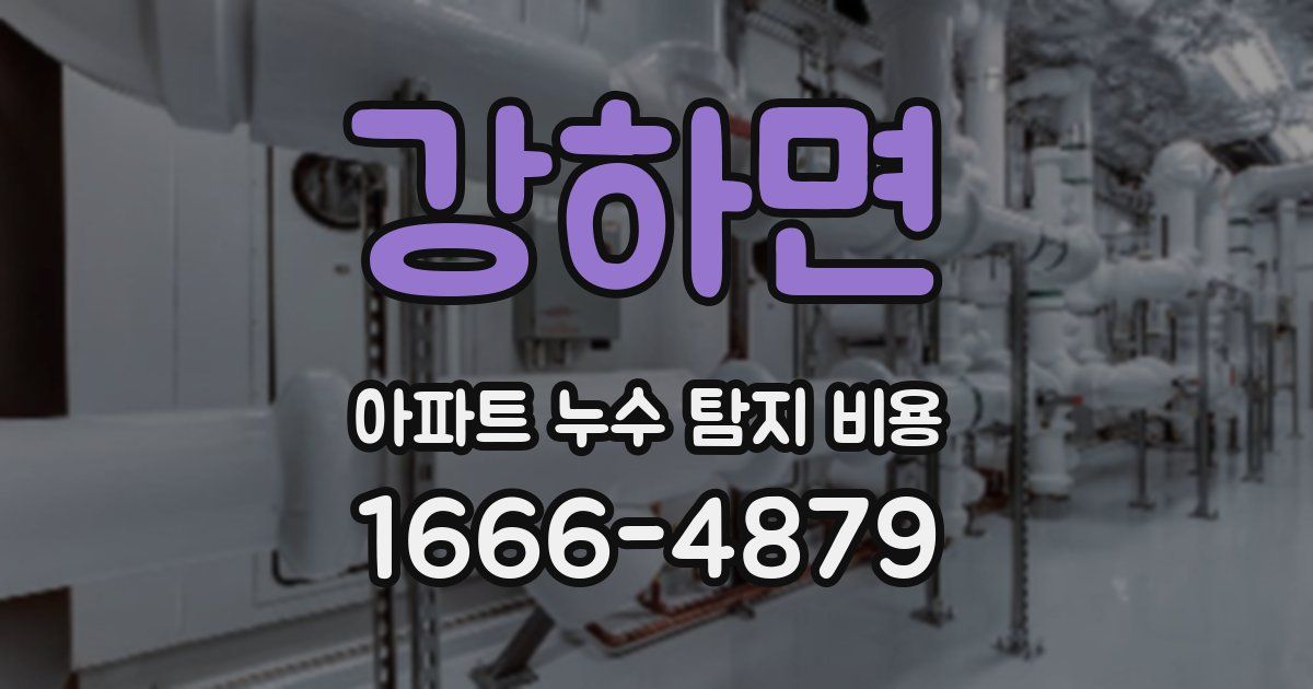강하면 아파트 누수 탐지 비용