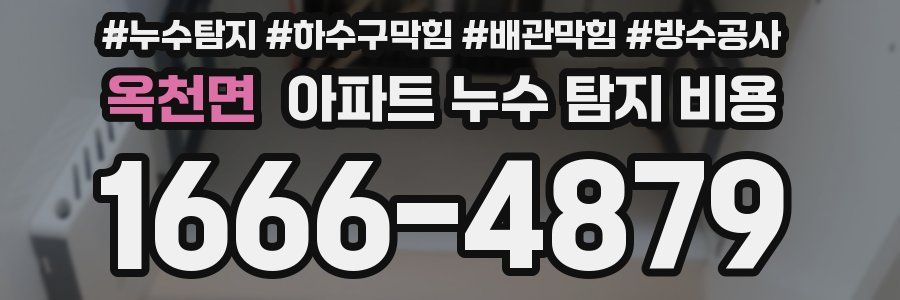 옥천면 아파트 누수 탐지 비용