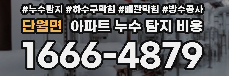 단월면 아파트 누수 탐지 비용