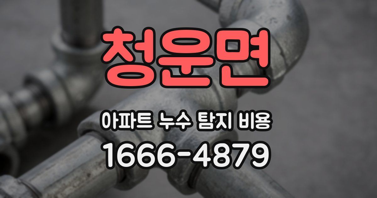 청운면 아파트 누수 탐지 비용