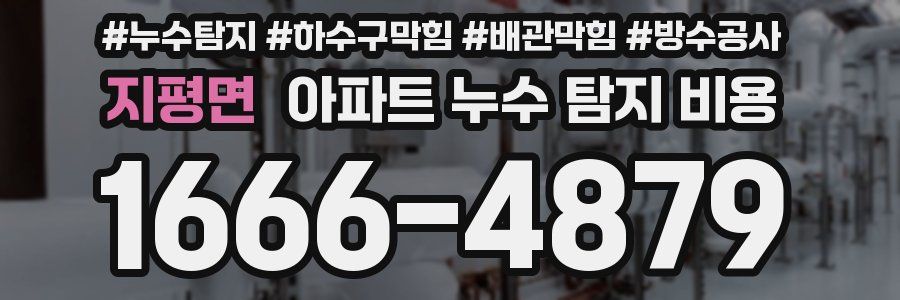 지평면 아파트 누수 탐지 비용