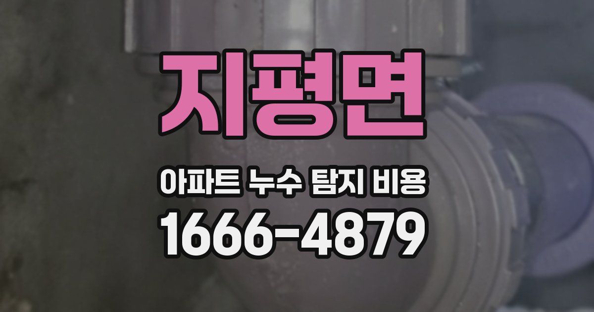지평면 아파트 누수 탐지 비용