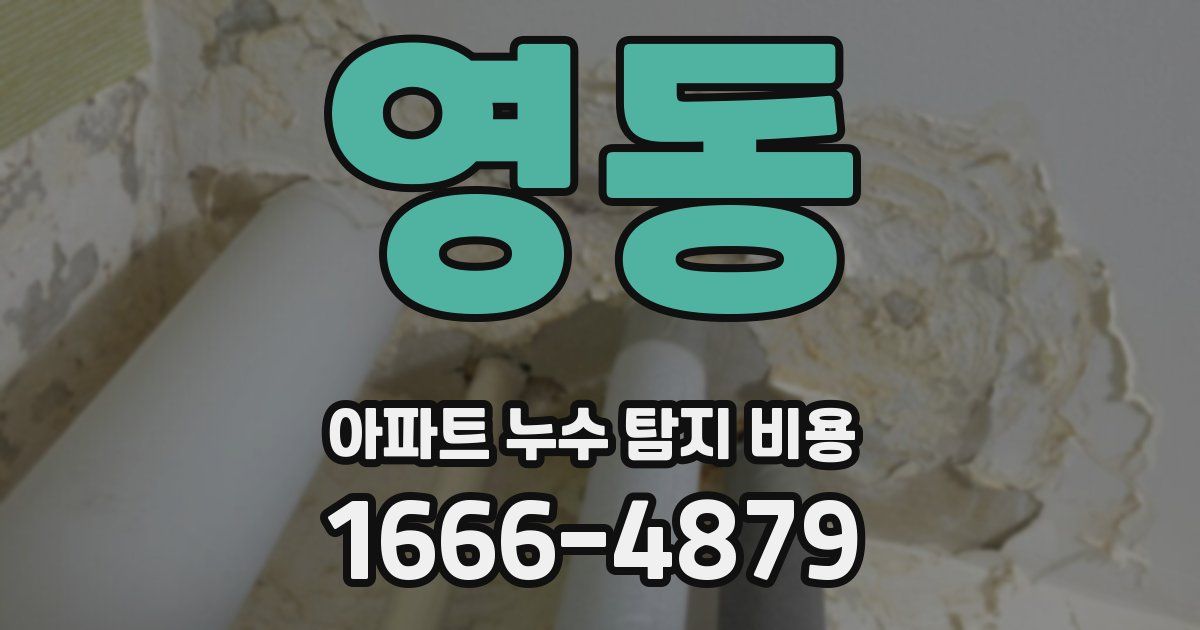 영동 아파트 누수 탐지 비용