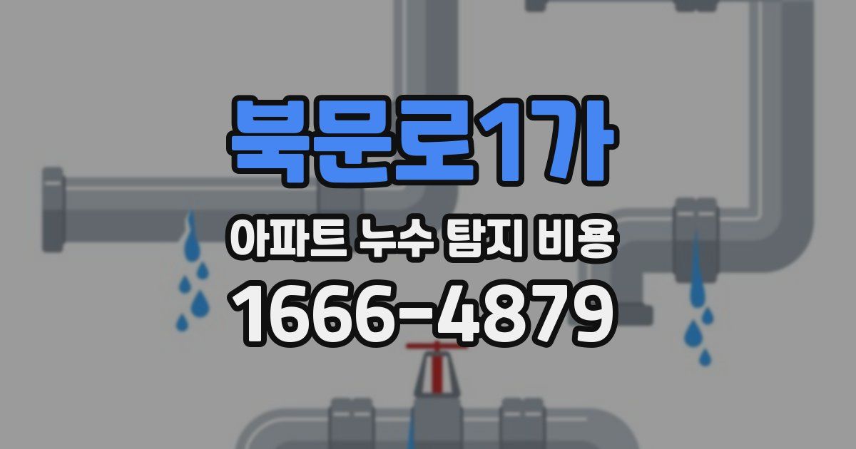북문로1가 아파트 누수 탐지 비용