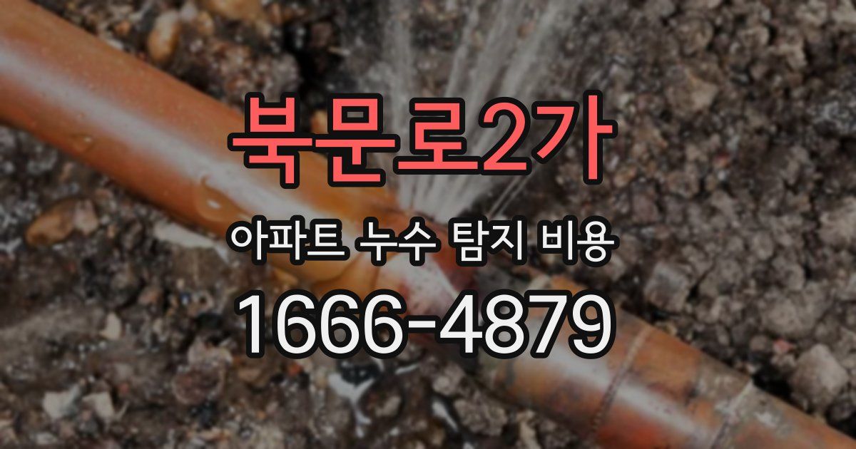 북문로2가 아파트 누수 탐지 비용
