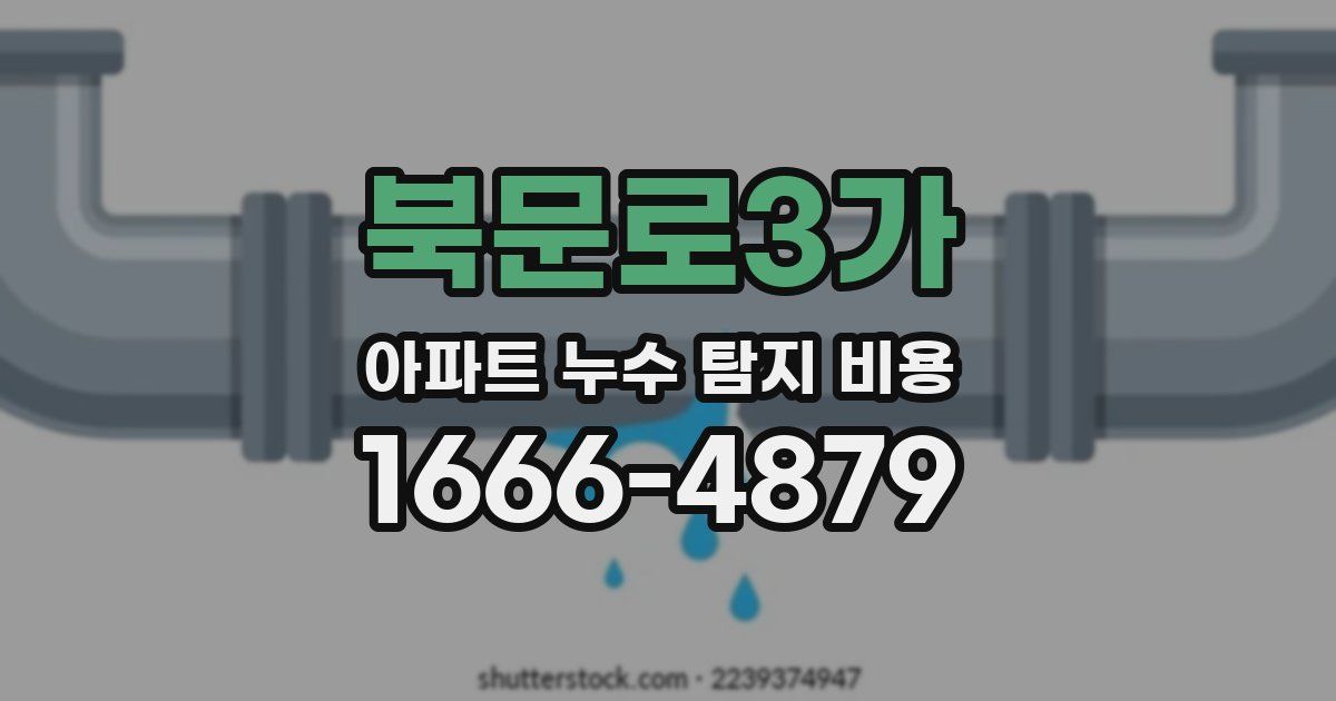 북문로3가 아파트 누수 탐지 비용