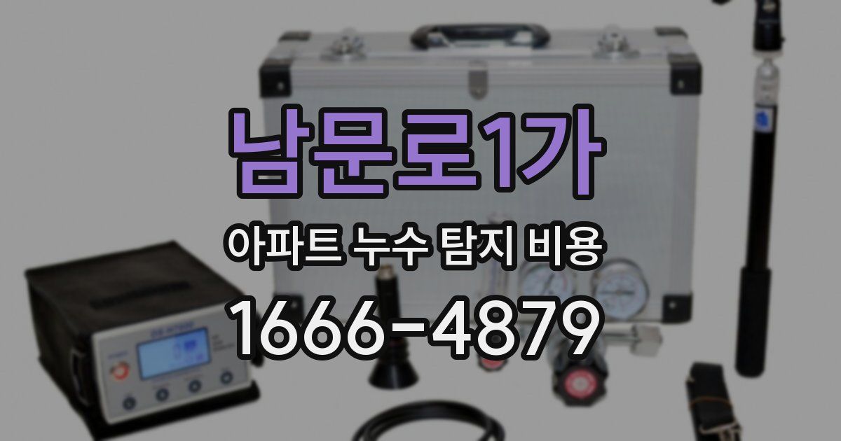 남문로1가 아파트 누수 탐지 비용
