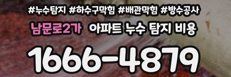 남문로2가 아파트 누수 탐지 비용