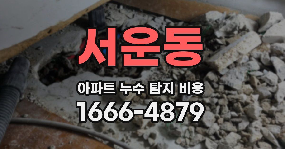 서운동 아파트 누수 탐지 비용
