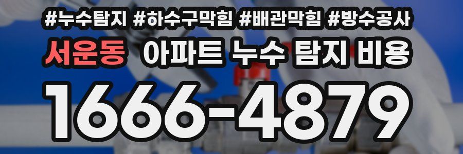서운동 아파트 누수 탐지 비용