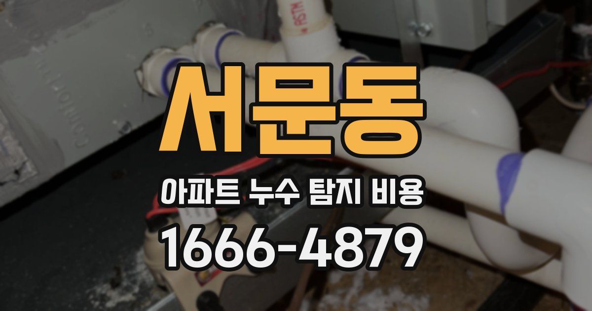서문동 아파트 누수 탐지 비용
