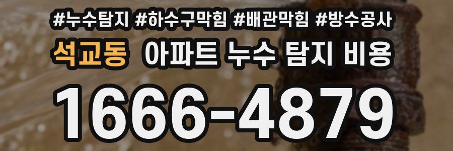석교동 아파트 누수 탐지 비용