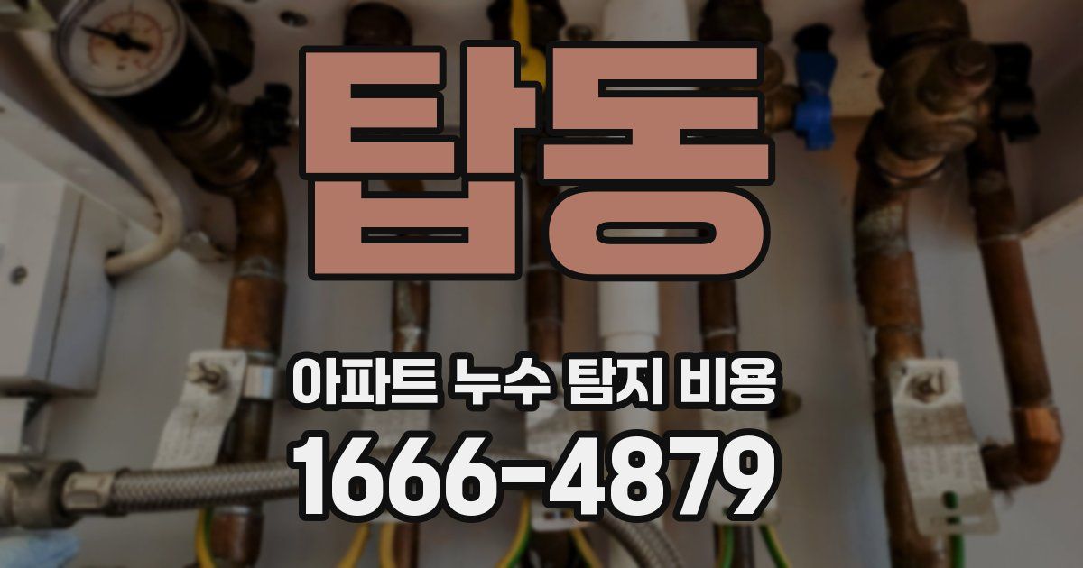 탑동 아파트 누수 탐지 비용
